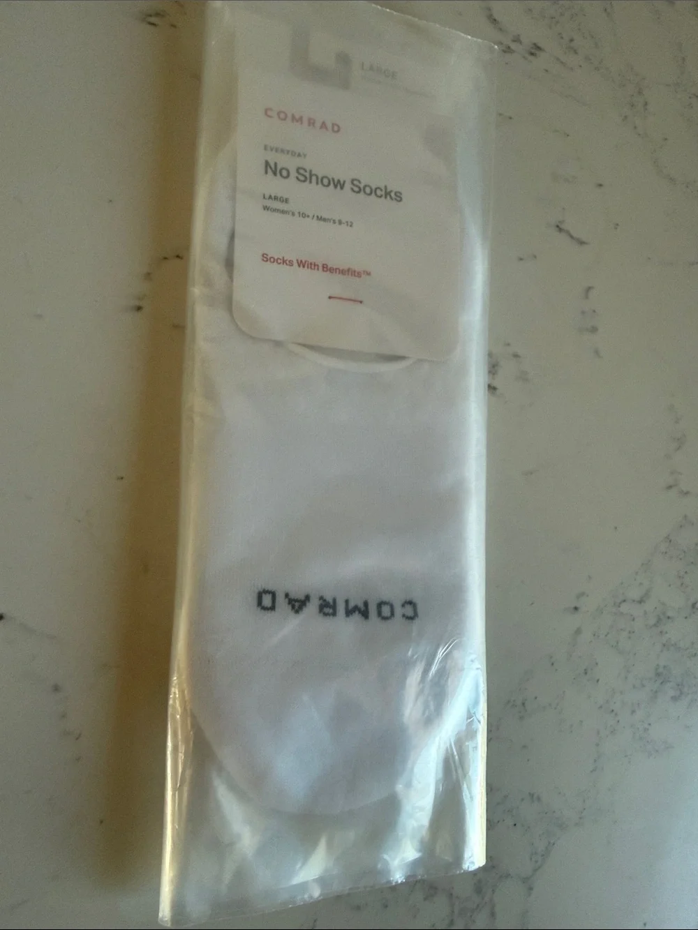 Comrad Everyday No Show Socks White Color Womens Size Large NWT